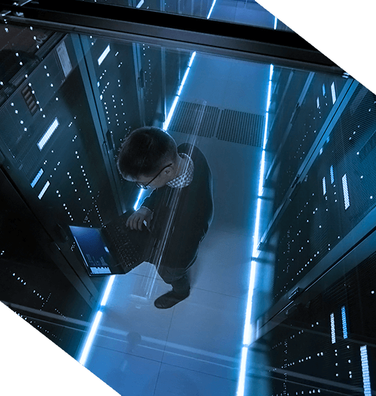 Man in Server Room